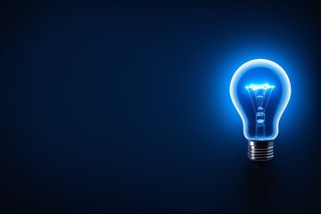 a close up of a light bulb with a blue background