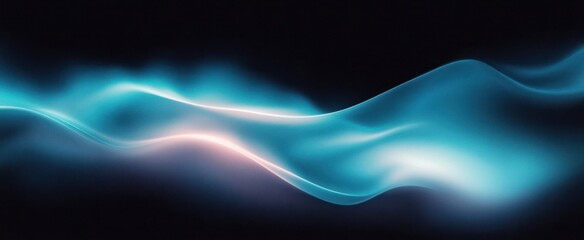 Wall Mural - Blue Black Gradient Abstract Background with Soft Glow Minimalistic Digital Art for Technology and Science Design