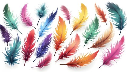 Wall Mural - multi colored feathers background