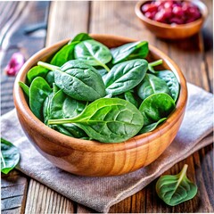 Wall Mural - fresh spinach in a bowl