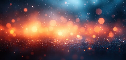 Poster - Abstract Blue Orange Dark Gradient Soft Background Dreamy Composition Ambient Texture Design