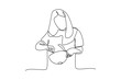 © Vectorillustrator - Simple continuous line draw of cooking activity minimalist concept, Cooking activity.