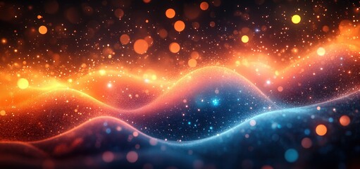 Aufkleber - Vibrant Abstract Gradient Background Blue Orange Minimalist Design Soft Bokeh Lighting Color Blend
