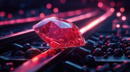 Ruby Gem on Metal Tracks Symbolizing Web Development Framework