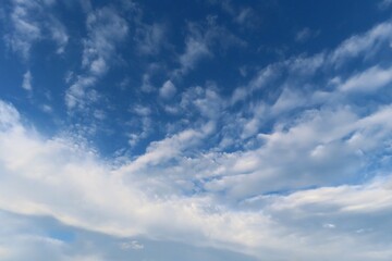 Wall Mural - beautiful cirrus clouds in blue sky, natural cloudscape