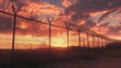 © AlfaSmart - Sunset Behind a Security Fence