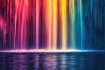 Poster - Waterfall with rainbow colors