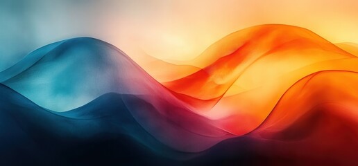 Poster - Abstract Gradient Artwork Teal Orange Blue Modern Minimalism Background Color Harmony