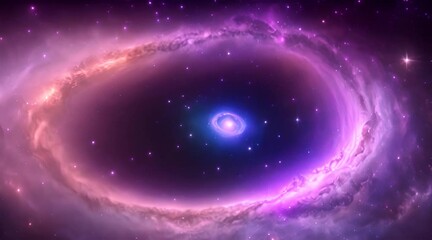 Wall Mural - Amazingly colorful galaxy in outer space, with swirling, sparkling stars, vibrant nebulae in pinks, blues, and purples, and a glowing, radiant core