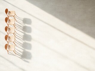 Aufkleber - Minimalist Shadows Chairs in Sunlit Circle Highlighting Legislative Themes and Subtle Surrealism