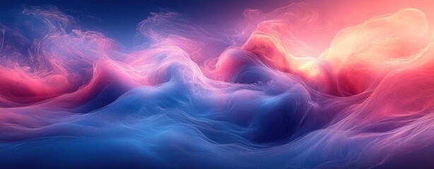 Aufkleber - Abstract Fluid Design in Blue and Pink Smooth Gradient Background