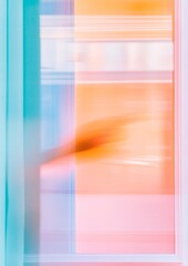 Aufkleber - Soft Pastel Gradients with Blurred Abstract Geometry in Minimalist Finance Concept