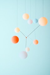 Aufkleber - Abstract Pastel Network Minimalist Data Visualization in Soft Hues