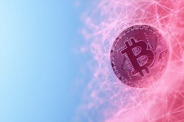 Poster - Futuristic Financial Blockchain Nodes and Digital Cryptocurrency Concept
