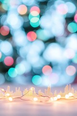 Aufkleber - Abstract Cryptocurrency Market Trends with Festive Lights and Glowing Data