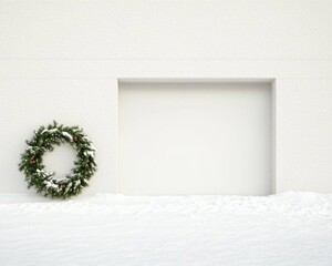 Winter Bunker Entrance Holiday Decor on a Quiet Suburban Street