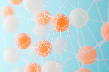 Leinwandbilder - Pastel Network Abstract Web of Circular Connectivity