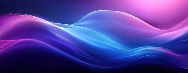 Wall Mural - Futuristic Abstract Waves Gradient Background with Blue and Purple Tones in Minimalist Style