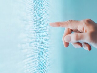 Leinwandbilder - Minimalist Interaction with Digital Data on Touchscreen