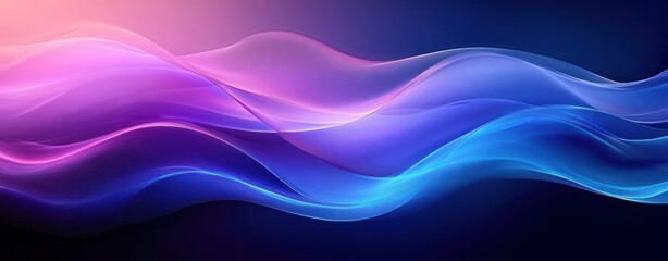 Wall Mural - Abstract Blue Purple Gradient Waves Background Design for Business Technology