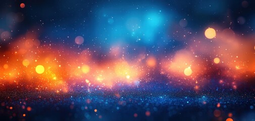 Poster - Abstract gradient background blue orange dark dreamy glowing texture design wallpaper poster header banner
