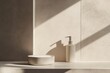 © Agent Neptunus - Minimalist bathroom setting with soap dispenser and container