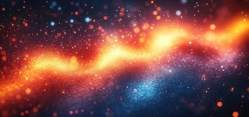 Poster - Vibrant Abstract Gradient Artwork Blue Orange Digital Surrealism Bokeh Soft Lighting Minimalist Composition Colour Blending