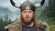 © Elina - A man who has a beard and is wearing a helmet adorned with horns