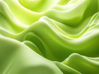 Aufkleber - A smooth, flowing surface of vibrant green fabric creating a serene, organic feel.