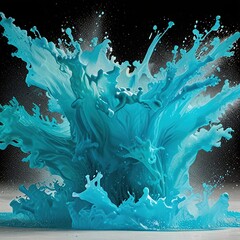 Poster - abstract blue background with splashes