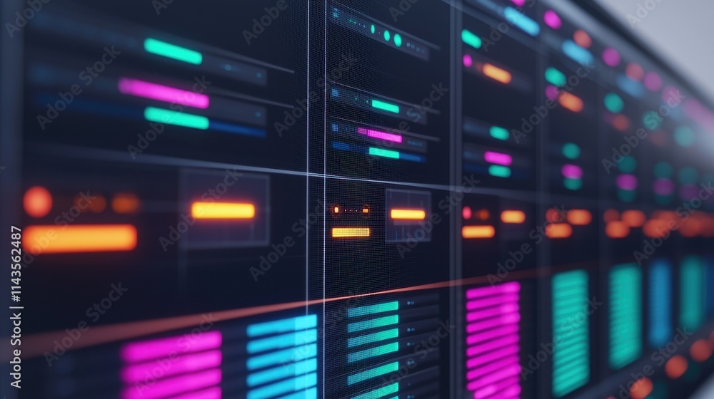 Abstract Data Visualization with Colorful Bars and Graphs
