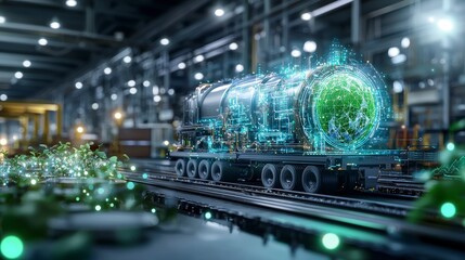 Aufkleber - Innovative supply chain management aerial 3d visualization of modern factory efficiency in industrial environments
