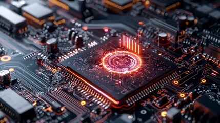 Aufkleber - Fintech innovations exploring advanced technology in finance solutions digital landscape high-tech environment close-up view