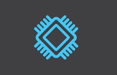 Microchip Vector Illustration. Chip Icon. Microchip Icon