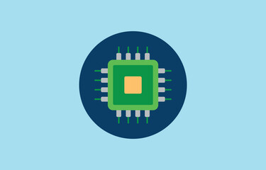Microchip Vector Illustration. Chip Icon. Microchip Icon