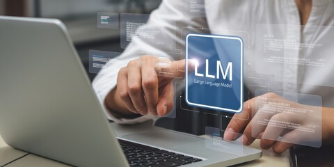 Person interacts with a Large Language Model interface