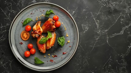 Wall Mural - A plate of chicken drumsticks and salad