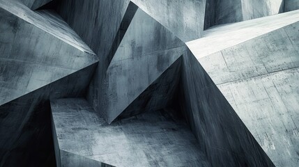 Leinwandbilder - Abstract composition of overlapping geometric shapes in a modern architectural space with textured surfaces