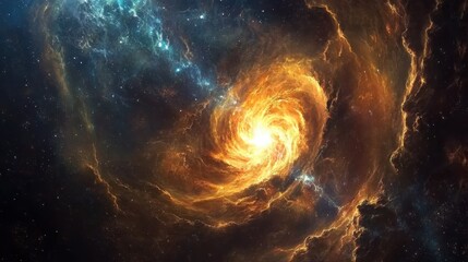 Poster - Swirling galaxies illuminate the cosmos with vibrant colors and intricate formations