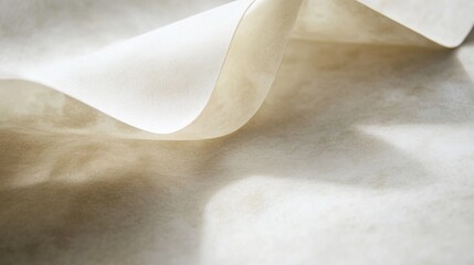 Leinwandbilder - High-quality smooth parchment texture showcasing delicate folds and shadows in soft lighting