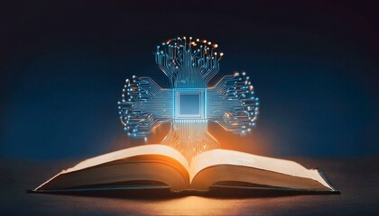 Consumer future and technology concepts: Quantum computing concept, glowing circuits and particles.