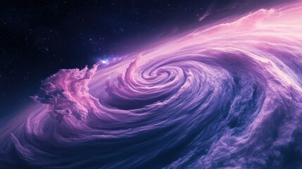 Poster - Captivating illustration of an exoplanet with swirling clouds and vibrant colors in a distant galaxy