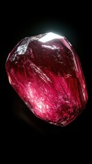 Poster - Polished ruby showcasing intense red color against dark background highlighting its brilliance and facets