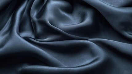 Poster - Abstract Draped Fabric in Deep Blue Hues