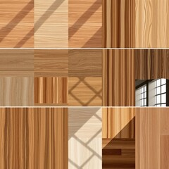 Wall Mural - Collection of interior finishes mood board wood concrete design wood design concrete architecture wall floor modern