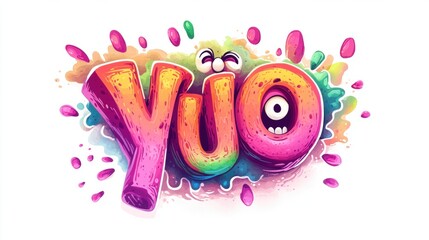 Wall Mural - Colorful, playful graphic featuring the word 