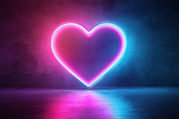 glowing in the dark neon heart