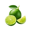 © Designsolution - lime fruit with slice and green leaf on transparent background