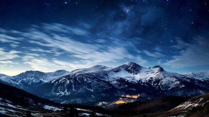 Wall Mural - night landscape with colorful milky way beautiful mountain starry sky with milky way space backgroun