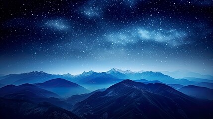 Wall Mural - night landscape with colorful milky way beautiful mountain starry sky with milky way space backgroun